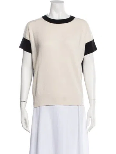 Pre-owned Max Mara Crew Neck Short Sleeve T-shirt In Neutral