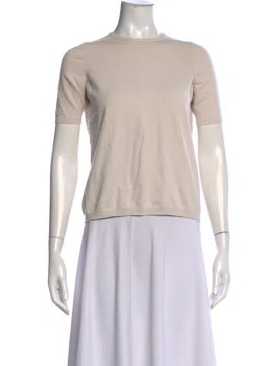 Pre-owned Max Mara Crew Neck Short Sleeve T-shirt In Neutral