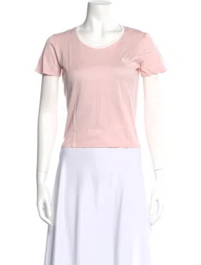 Pre-owned Max Mara Crew Neck Short Sleeve T-shirt In Pink