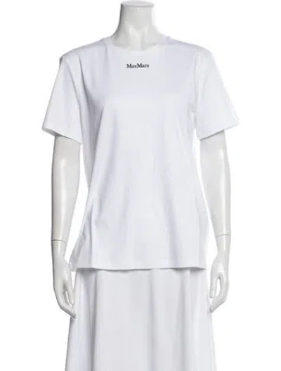 Pre-owned Max Mara Crew Neck Short Sleeve T-shirt W/ Tags In White