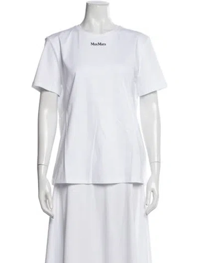 Pre-owned Max Mara Crew Neck Short Sleeve T-shirt W/ Tags In White