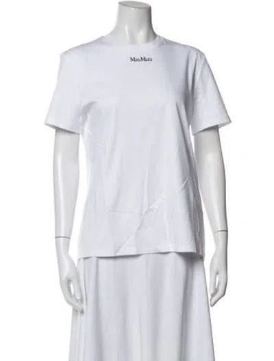 Pre-owned Max Mara Crew Neck Short Sleeve T-shirt W/ Tags In White