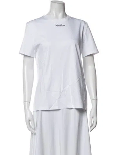 Pre-owned Max Mara Crew Neck Short Sleeve T-shirt W/ Tags In White