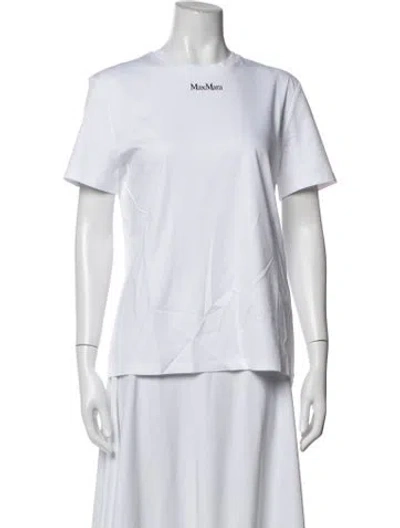 Pre-owned Max Mara Crew Neck Short Sleeve T-shirt W/ Tags In White