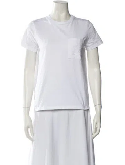Pre-owned Max Mara Crew Neck Short Sleeve T-shirt In White