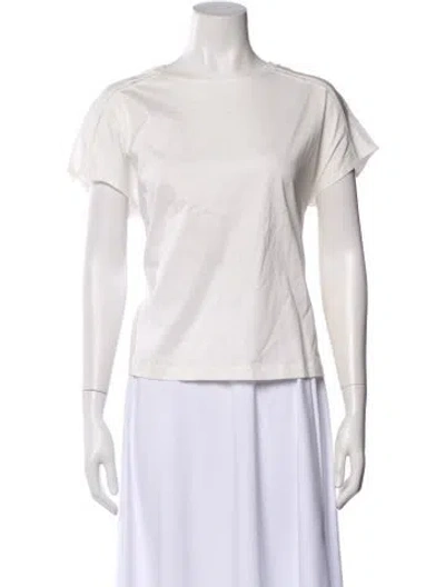 Pre-owned Max Mara Crew Neck Short Sleeve T-shirt In White