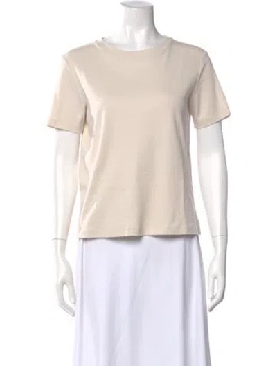 Pre-owned Max Mara Crew Neck Short Sleeve T-shirt In White