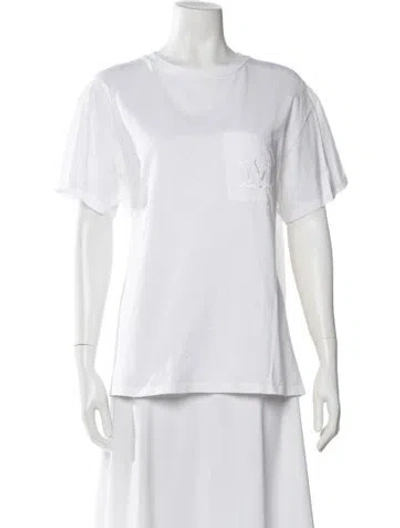 Pre-owned Max Mara Crew Neck Short Sleeve T-shirt In White