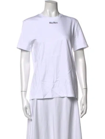 Pre-owned Max Mara Crew Neck Short Sleeve T-shirt In White