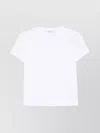 Max Mara Women 'papaia' White Crewneck T-shirt With Tonal Logo Embroidery On The Front In Cotton Wom In White