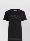 Max Mara Embellished Round Neck Top With Graphic Detail In Black