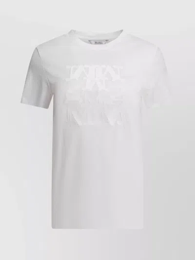 Max Mara Crew Neck Short Sleeves Soft Fabric Tops In White