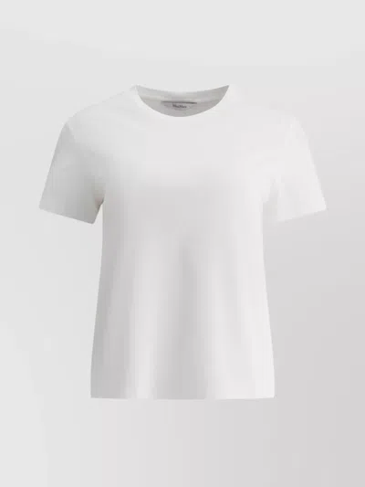 Max Mara Crew Neck Short Sleeves Soft Fabric Tops In White