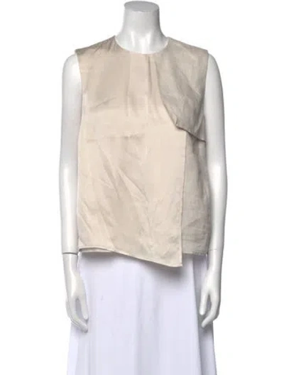 Pre-owned Max Mara Crew Neck Sleeveless Blouse In Neutral