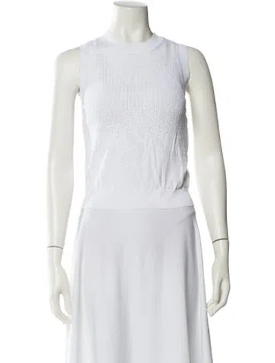 Pre-owned Max Mara Crew Neck Sleeveless Crop Top In Neutral