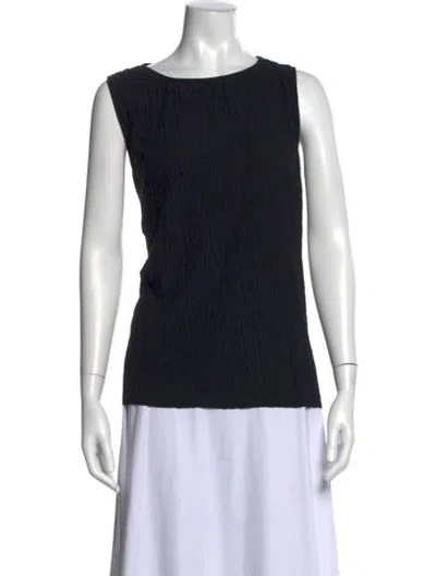 Pre-owned Max Mara Crew Neck Sleeveless Top In Black