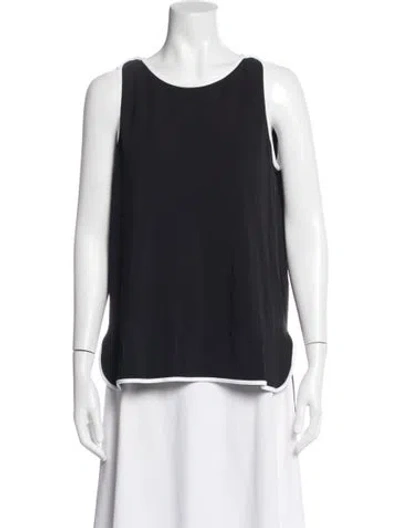 Pre-owned Max Mara Crew Neck Sleeveless Top In Black