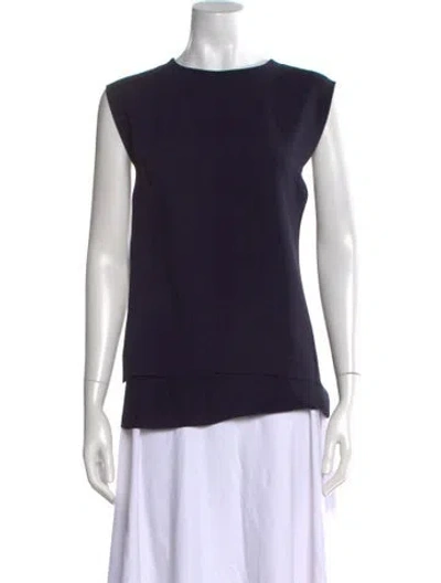 Pre-owned Max Mara Crew Neck Sleeveless Top In Blue