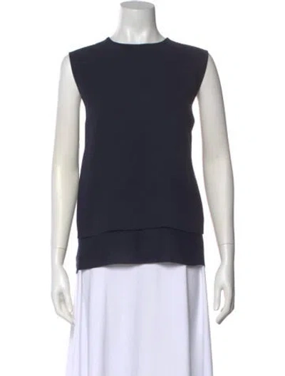 Pre-owned Max Mara Crew Neck Sleeveless Top In Blue