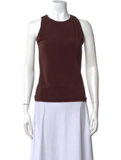 Pre-owned Max Mara Crew Neck Sleeveless Top In Brown