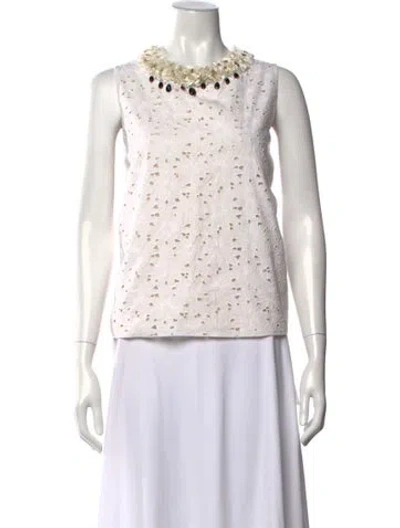 Pre-owned Max Mara Crew Neck Sleeveless Top In Neutral