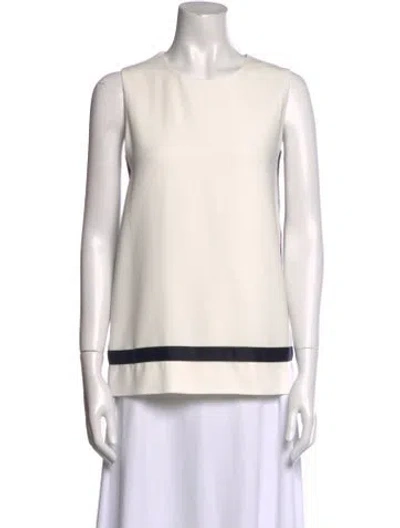 Pre-owned Max Mara Crew Neck Sleeveless Top In White