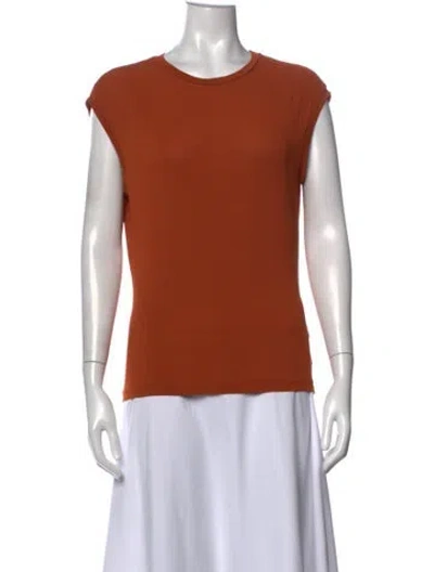 Pre-owned Max Mara Crew Neck Sleeveless T-shirt In Orange