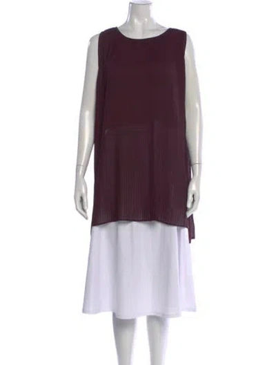Pre-owned Max Mara Crew Neck Sleeveless Tunic In Burgundy