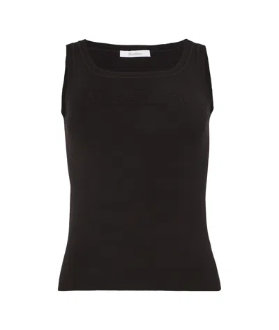 Max Mara Crew Neck Sleeveless Vest In Black