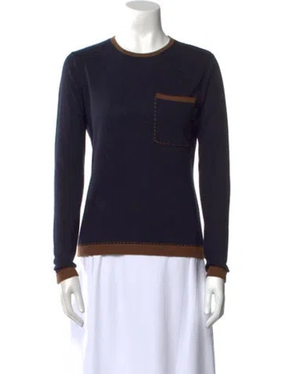 Pre-owned Max Mara Crew Neck Sweater In Blue