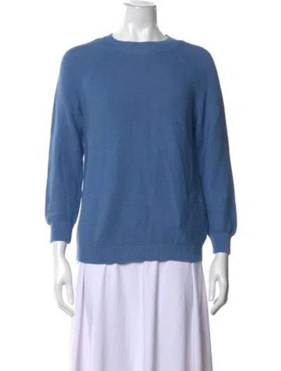 Pre-owned Max Mara Crew Neck Sweater In Blue