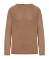 Max Mara Crew Neck Sweater In Brown