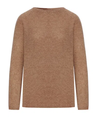Max Mara Crew Neck Sweater In Brown