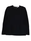 Max Mara Crew Neck Sweater In Wool And Cotton In Black