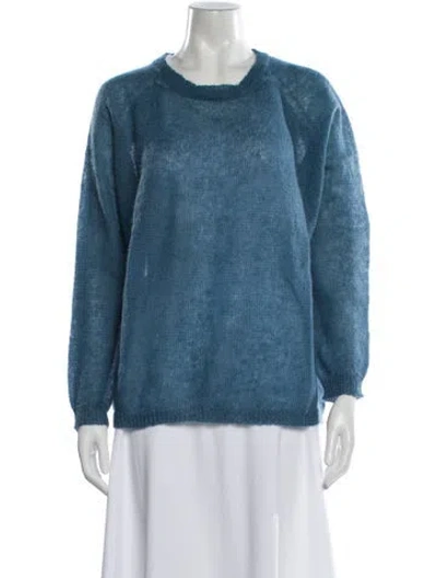 Pre-owned Max Mara Crew Neck Sweater W/ Tags In Blue