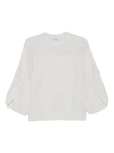 Max Mara Crew Neck Sweater In White