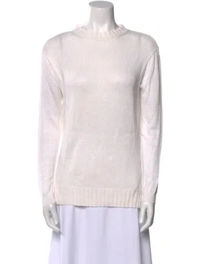 Pre-owned Max Mara Crew Neck Sweater In White