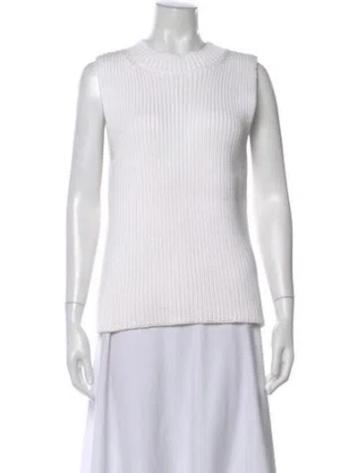 Pre-owned Max Mara Crew Neck Sweater In White