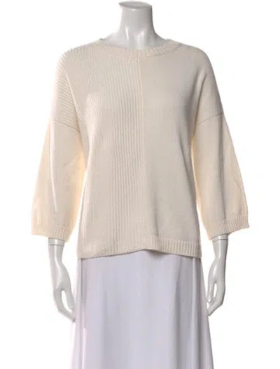 Pre-owned Max Mara Crew Neck Sweater In White