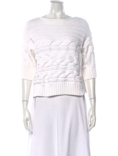 Pre-owned Max Mara Crew Neck Sweater In White