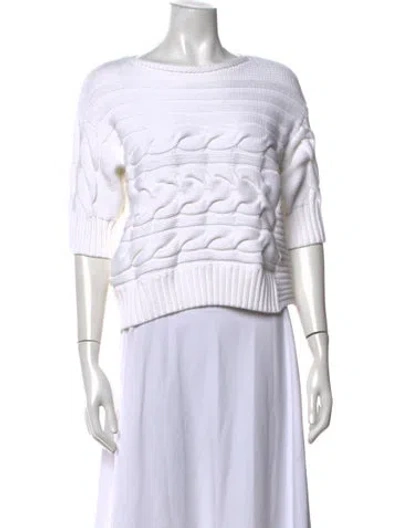 Pre-owned Max Mara Crew Neck Sweater In White