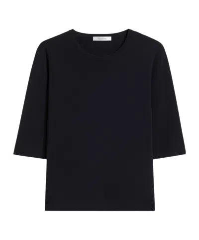 Max Mara Crew Neck Sweatshirt In Blue