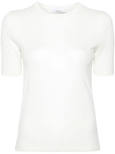 Max Mara Short-sleeved Crew-neck T-shirt In White