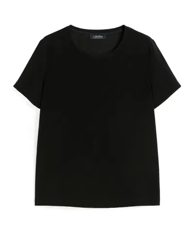 Max Mara Crew Neck T-shirt In Black
