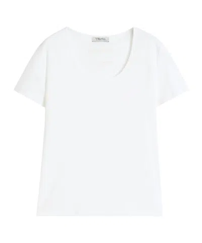 Max Mara Round-neck T-shirt In White