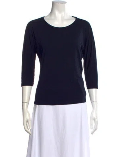 Pre-owned Max Mara Crew Neck Three-quarter Sleeve T-shirt In Black