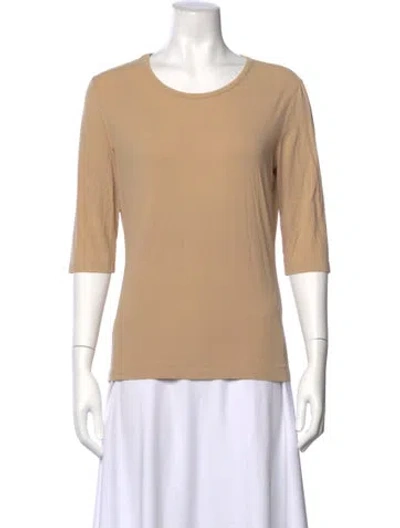 Pre-owned Max Mara Crew Neck Three-quarter Sleeve T-shirt In Neutral