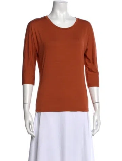 Pre-owned Max Mara Crew Neck Three-quarter Sleeve T-shirt In Orange