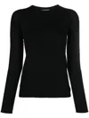 Max Mara Crew-neck Virgin Wool Jumper In Black