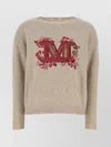 Max Mara Crew Neck Wool Blend Quota Sweater In Neutrals